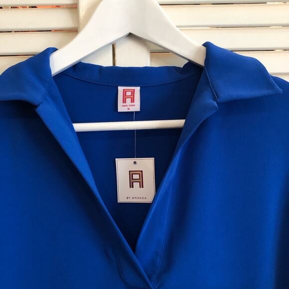 NWT Amanda Uprichard Cobalt Blue Collared Long Sleeve Sheath Dress - Picture 3 of 8